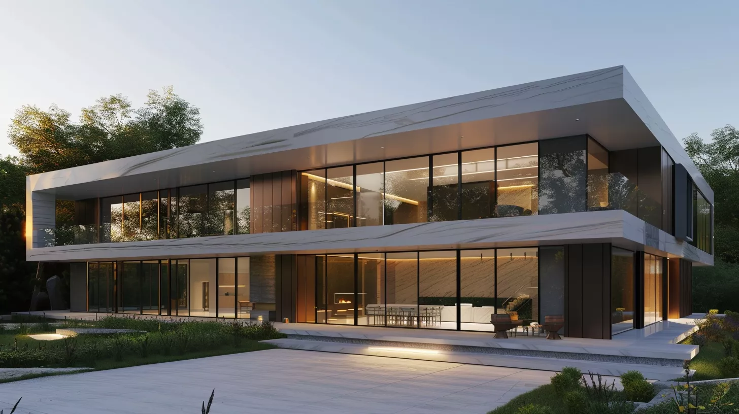 Glass and Marble Facade